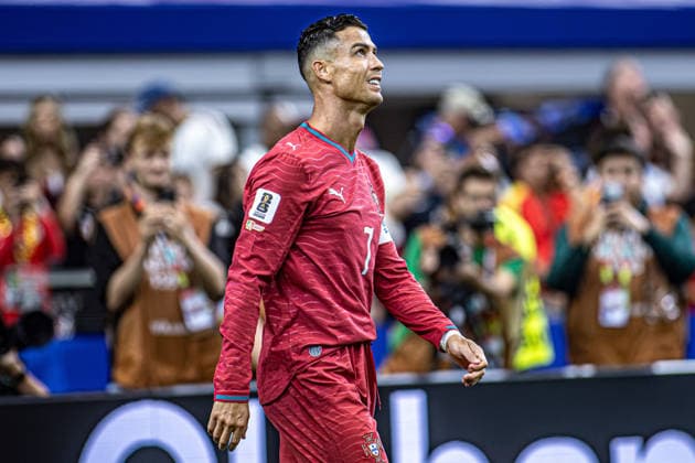 Portugal vs Spain DALLAS, TX - 05.07.2028: PORTUGAL VS SPAIN - Cristiano Ronaldo, during the match between Portugal and Spain, valid for the round of 16 of the 2026 FIFA World Cup, WM, Weltmeisterschaft, Fussball held at AT&amp;T Stadium, in Arlington, Texas, United States, this Monday (6). (Photo: Danilo Fernandes Fotoarena) x2981152x  DaniloxFernandes