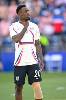 USA vs Belgium - FIFA World Cup, WM, Weltmeisterschaft, Fussball 2026 SEATTLE, UNITED STATES OF AMERICA - JULY 06 : Balogun Folarin forward of USA pictured during the FIFA World Cup 2026 round of 16 match between the United States of America and Belgium at the Lumen Field stadium on July 6, 2026 in Seattle, United States of America, 06 07 2026 Seattle United States of America  Copyright: xNicoxVereeckenx