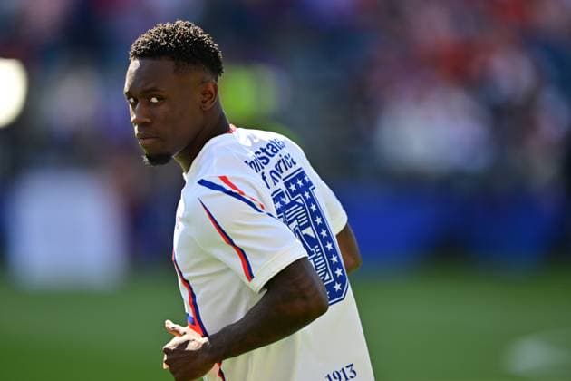 US Folarin Balogun pictured during the warming-up for a soccer game between the USA and Belgian national team, Nationalteam Red Devils, on Monday 06 July 2026, at the Seattle Field, in Seattle, a 1 8 finals game in the FIFA World Cup, WM, Weltmeisterschaft, Fussball 2026. DIRKxWAEM  x180551222x