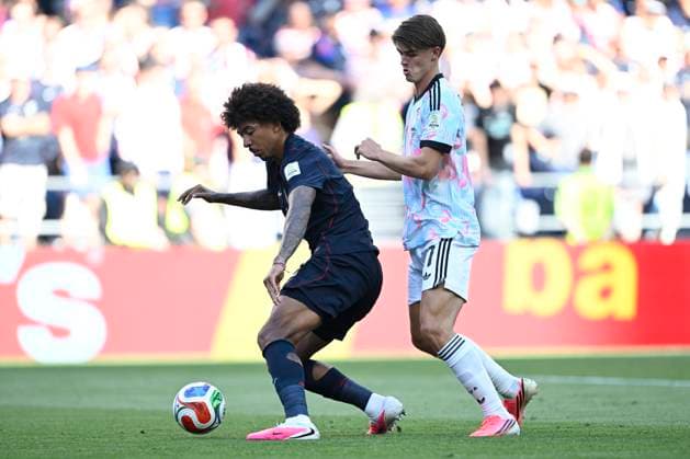 USA vs Belgium - FIFA World Cup, WM, Weltmeisterschaft, Fussball 2026 SEATTLE, UNITED STATES OF AMERICA - JULY 06 : De Ketelaere Charles midfielder of Belgiumpictured during the FIFA World Cup 2026 round of 16 match between the United States of America and Belgium at the Lumen Field stadium on July 6, 2026 in Seattle, United States of America, 06 07 2026 Seattle United States of America  Copyright: xNicoxVereeckenx