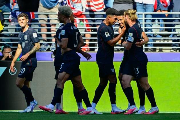 USA vs Belgium - FIFA World Cup, WM, Weltmeisterschaft, Fussball 2026 SEATTLE, UNITED STATES OF AMERICA - JULY 06 : Team USA celebrating (1-1) pictured during the FIFA World Cup 2026 round of 16 match between the United States of America and Belgium at the Lumen Field stadium on July 6, 2026 in Seattle, United States of America, 06 07 2026 Seattle United States of America  Copyright: xJanxDexMeuleneirx