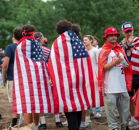 July 6, 2026, Philadelphia, Pennsylvania, United States: Fans of Team USA in action watching the match at FIFA Fan Festival the famous Lemon Hill in PhiladelphiaÃ¢â‚¬â ¢s Fairmount Park FIFA Fan Festival 2026 : Philadelphia  - ZUMArf1_ 20260706_zaf_rf1_009 Copyright: xRickyxFitchettx