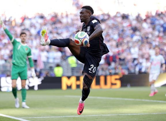 FIFA World Cup, WM, Weltmeisterschaft, Fussball 2026 - Round of 16 - USA vs Belgium Folarin Balogun of USA in action during the FIFA World Cup 2026 Round of 16 match USA against Belgium, in Seattle, USA, 06 July 2026. SEATTLE United States  Copyright: xCHRISTOPHERxTORRESx