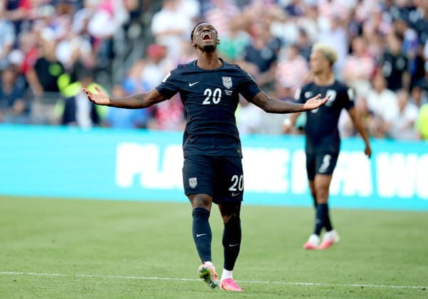 FIFA World Cup, WM, Weltmeisterschaft, Fussball 2026 - Round of 16 - USA vs Belgium Folarin Balogun of USA reacts during the FIFA World Cup 2026 Round of 16 match USA against Belgium, in Seattle, USA, 06 July 2026. SEATTLE United States  Copyright: xCHRISTOPHERxTORRESx