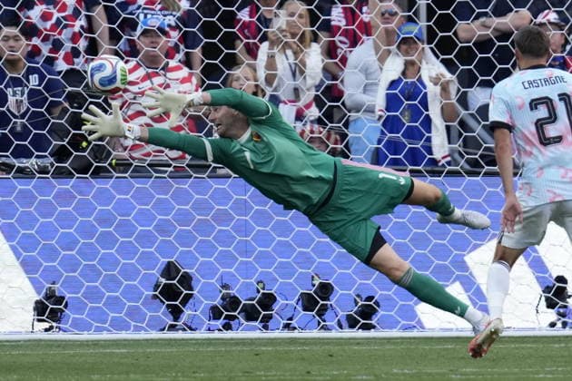 FIFA World Cup, WM, Weltmeisterschaft, Fussball 2026 - Round of 16 - USA vs Belgium Goalkeeper Thibaut Courtois of Belgium in action during the FIFA World Cup 2026 Round of 16 match USA against Belgium, in Seattle, Washington, USA, 06 July 2026. SEATTLE United States  Copyright: xSTEPHENxBRASHEARx