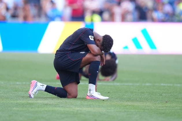 USA v Belgium - FIFA World Cup, WM, Weltmeisterschaft, Fussball 2026 - Round of 16 SEATTLE, USA - JULY 6: Folarin Balogun of USa reacts to the loss after the 2026 FIFA World Cup Round of 16 match between USA and Belgium at Lumen Field (Seattle Stadium) in Seattle, Washington, United States on July 6, 2026. Ercin Erturk Anadolu Washington United States. Editorial use only. Please get in touch for any other usage.  Copyright: x2026xAnadoluxErcinxErturkx