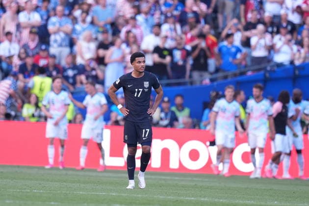 USA v Belgium - FIFA World Cup, WM, Weltmeisterschaft, Fussball 2026 - Round of 16 SEATTLE, USA - JULY 6: Malik Tillman of USA reacts after the 2026 FIFA World Cup Round of 16 match between USA and Belgium at Lumen Field (Seattle Stadium) in Seattle, Washington, United States on July 6, 2026. Ercin Erturk Anadolu Washington United States. Editorial use only. Please get in touch for any other usage.  Copyright: x2026xAnadoluxErcinxErturkx