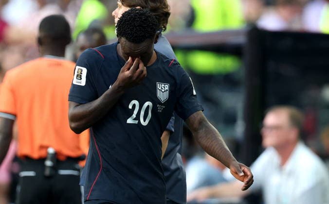 FIFA World Cup, WM, Weltmeisterschaft, Fussball 2026 - Round of 16 - USA vs Belgium Folarin Balogun of USA walks towards the bench after he was taken off in the second half during the FIFA World Cup 2026 Round of 16 match USA against Belgium, in Seattle, USA, 06 July 2026. SEATTLE United States  Copyright: xCHRISTOPHERxTORRESx
