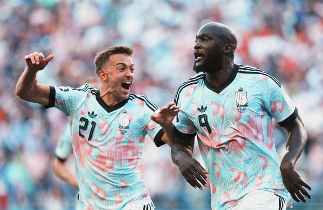 (260707) -- SEATTLE, July 7, 2026 -- Romelu Lukaku (R) of Belgium celebrates scoring with his teammate Timothy Castagne during the round of 16 match between the United States and Belgium at the 2026 FIFA World Cup, WM, Weltmeisterschaft, Fussball at Seattle Stadium in Seattle, the United States, July 6, 2026. ) (SP)U.S.-SEATTLE-FOOTBALL-FIFA WORLD CUP-ROUND OF 16-USA VS BEL XuxChang 