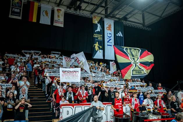 Basketball Bamberg 06.07.2026.2026 FIBA World Cup Qualifier Qualifikation zur Weltmeisterschaft 2027 Deutschland (GER) - Zypern (CYP) Fans Deutschland *** Basketball Bamberg July 6, 2026 2026 FIBA World Cup Qualifier Qualification for the 2027 World Cup Germany GER Cyprus CYP Fans Germany