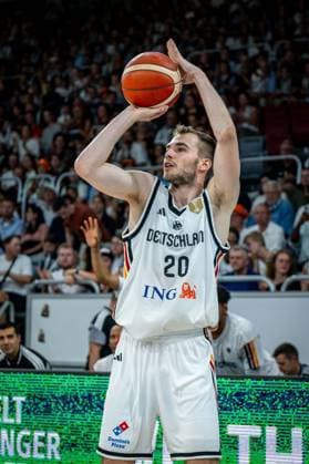 Basketball Bamberg 06.07.2026.2026 FIBA World Cup Qualifier Qualifikation zur Weltmeisterschaft 2027 Deutschland (GER) - Zypern (CYP) Malte Delow (Deutschland, No.20) *** Basketball Bamberg July 6, 2026 2026 FIBA World Cup Qualifier Qualification for the 2027 World Cup Germany GER Cyprus CYP Malte Delow Germany, No. 20
