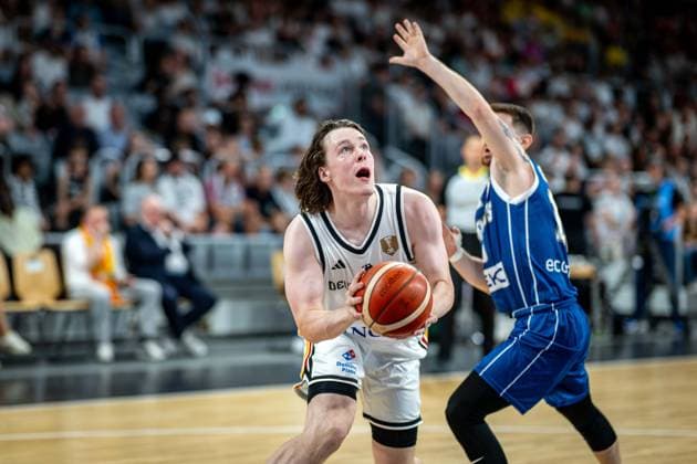 Basketball Bamberg 06.07.2026.2026 FIBA World Cup Qualifier Qualifikation zur Weltmeisterschaft 2027 Deutschland (GER) - Zypern (CYP) Simonas Lukosius (Deutschland, No.41) *** Basketball Bamberg July 6, 2026 2026 FIBA World Cup Qualifier Qualification for the 2027 World Cup Germany GER Cyprus CYP Simonas Lukosius Germany, No. 41