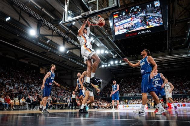 Basketball Bamberg 06.07.2026.2026 FIBA World Cup Qualifier Qualifikation zur Weltmeisterschaft 2027 Deutschland (GER) - Zypern (CYP) Kostja Mushidi (Deutschland, No.29) *** Basketball Bamberg July 6, 2026 2026 FIBA World Cup Qualifier Qualification for the 2027 World Cup Germany GER Cyprus CYP Kostja Mushidi Germany, No. 29