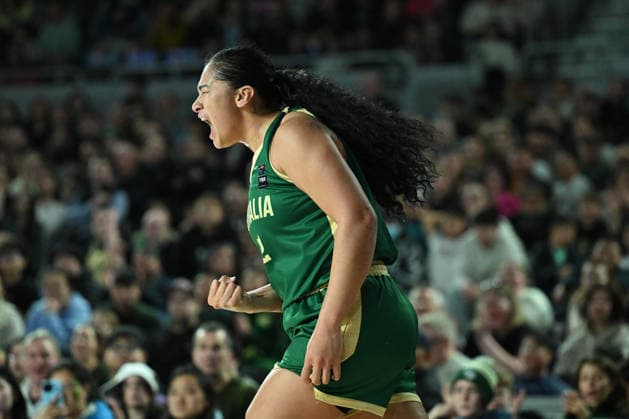 BASKETBALL WOMEN AUSTRALIA CHINA, Zitina Aokuso of Australia reacts after scoring during the women™s international basketball match between the Australian Opals and China at John Cain Arena in Melbourne, Tuesday, July 7, 2026. ( NO ARCHIVING, EDITORIAL USE ONLY MELBOURNE VICTORIA AUSTRALIA  Copyright: xJAMESxROSSx 20260707163485076506