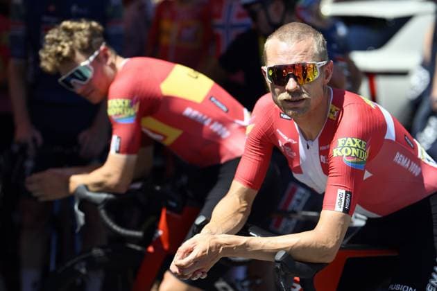 Danish Magnus Cort of Uno-X Mobility pictured at the start of stage 4 of the 2026 Tour de France cycling race, a stage of 181,9km from Carcassonne to Foix, on Tuesday 07 July 2026. The 113th edition of the Tour de France starts on Saturday 4 July in Barcelona, Spain, and will finish in Paris, France on the 26th of July. JASPERxJACOBS  x180593364x
