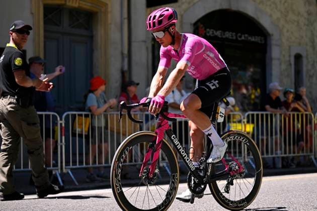 Tour de France 2026 Stage 4 FOIX, FRANCE - JULY 07 : Valgren Michael (DEN) of EF Education - Easypost during stage 4 of the 113rd edition of Tour de France an UCI World Tour 2.UWT cycling road race stage for Men Elite of 182 km with start in Carcassonne and finish in Foix on July 7, 2026 in Foix, France, 07 07 2026 Foix France  Copyright: xTomasxSiskx