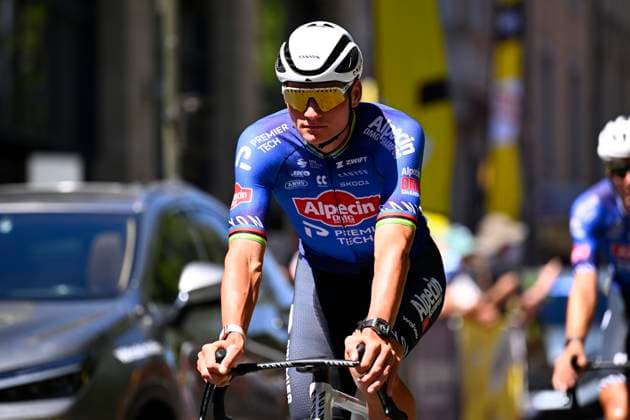 Tour de France 2026 Stage 4 FOIX, FRANCE - JULY 07 : Van Der Poel Mathieu (NED) of Alpecin - Premier Tech during stage 4 of the 113rd edition of Tour de France an UCI World Tour 2.UWT cycling road race stage for Men Elite of 182 km with start in Carcassonne and finish in Foix on July 7, 2026 in Foix, France, 07 07 2026 Foix France  Copyright: xTomasxSiskx