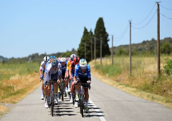 The breakaway group pictured during stage 4 of the 2026 Tour de France cycling race, a stage of 181,9km from Carcassonne to Foix, on Tuesday 07 July 2026. The 113th edition of the Tour de France starts on Saturday 4 July in Barcelona, Spain, and will finish in Paris, France on the 26th of July. DAVIDxPINTENS  x180605101x