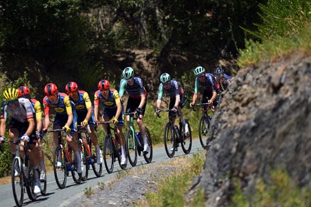 The pack of riders pictured in action during stage 4 of the 2026 Tour de France cycling race, a stage of 181,9km from Carcassonne to Foix, on Tuesday 07 July 2026. The 113th edition of the Tour de France starts on Saturday 4 July in Barcelona, Spain, and will finish in Paris, France on the 26th of July. DAVIDxPINTENS  x180613547x