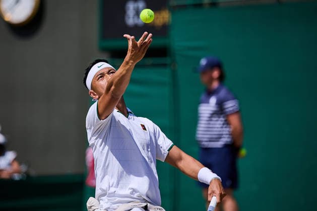 July 7, 2026, London, London, Great Britain: Tokito Oda of Japan serves during The Championships Wimbledon , 7.7.2026 in London (All England Lawn Tennis and Croquet Club), Great Britain Wheelchair Tennis 2026: Grand Slam: The Championships Wimbledon: 9th Day: 1st Round: ODA 6:3 6:1 REID  - ZUMAs343 20260707_zsp_s343_034 Copyright: xMathiasxSchulzx