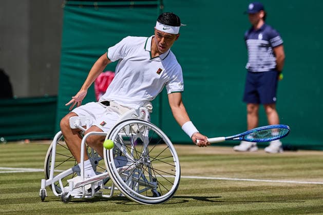 July 7, 2026, London, London, Great Britain: Tokito Oda of Japan serves during The Championships Wimbledon , 7.7.2026 in London (All England Lawn Tennis and Croquet Club), Great Britain Wheelchair Tennis 2026: Grand Slam: The Championships Wimbledon: 9th Day: 1st Round: ODA 6:3 6:1 REID  - ZUMAs343 20260707_zsp_s343_039 Copyright: xMathiasxSchulzx