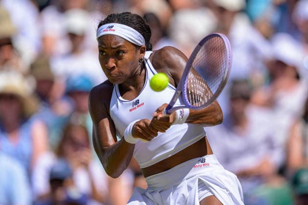 Day Nine: The Championships - Wimbledon 2026 LONDON, ENGLAND JULY 07 - Coco Gauff of United States during Ladies Quarter Finals against Jessica Pegula of United States at The Wimbledon Lawn Tennis Championship at Wimbledon on July 07, 2026 in London, England. (Photo by Keeran Marquis)  Copyright: xKeeranxMarquis Fotoarena SPPx Sportspressphoto_SPR186743