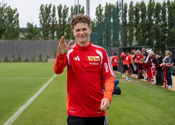 Fußball, Herren, Saison 2026 2027, 1. Bundesliga, 1. FC Union Berlin, Training auf Trainingsplatz II, Linus Güther (1. FC Union), 07.07. 2026, *** Soccer, Men s, 2026–2027 Season, Bundesliga 1, 1. FC Union Berlin, Practice on Training Field II, Linus Güther (1. FC Union), July 7, 2026, Copyright: xMatthiasxKochx