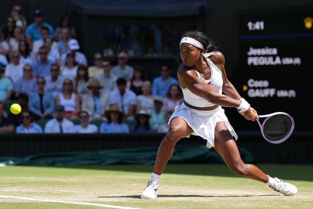 2026-07-07 The Championships - Wimbledon 2026 - Day Nine LONDON, UNITED KINGDOM - JULY 7: Coco Gauff of United States during Day Nine of the The Championships - Wimbledon 2026 at All England Lawn Tennis and Croquet Club on July 7, 2026 in London, England. (Photo by Marleen Fouchier BSR Agency) London United Kingdom Content not available for redistribution in The Netherlands directly or indirectly through any third parties. Copyright: xBSRxAgencyx