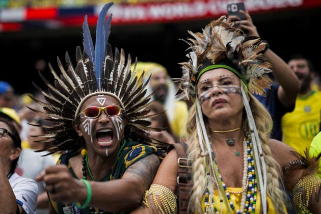 Brazil v Norway - FIFA World Cup, WM, Weltmeisterschaft, Fussball 2026 Fans of Brazil show their support prior to the FIFA World Cup 2026 round of 16 football match between Brazil and Norway. Norway won 2-1 over Brazil. East Rutherford United States Copyright: xNicolòxCampox