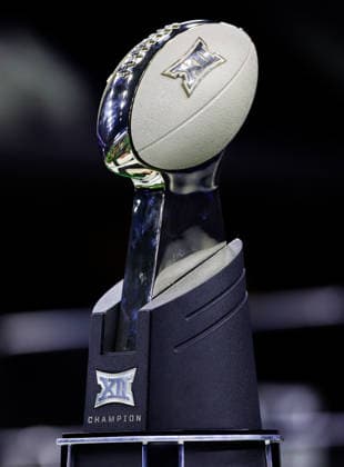 July 7, 2026, Frisco, Texas, USA: FRISCO, TX : The Big 12 Football Championship trophy being displayed during the Big 12 Media at the Star in Frisco on Tuesday. 2026 Big 12 Media Day  - ZUMAm257 20260707_zsp_m257_012 Copyright: xBrianxMcLeanx