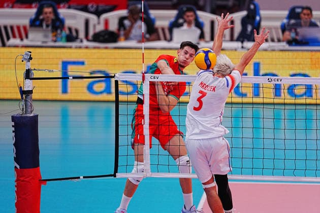 IPA86475167 - France vs. Bulgaria during the CEV U18 European Championship, EM, Europameisterschaft July 7, 2026, in Cisterna (Italy) during the U18 Volleyball European Championship—France vs. Bulgaria, CEV Eurovolley Men s match in Cisterna, Italy, July 7, 2026  Copyright: xLuigixMariani IPAxSportx xx 86475167