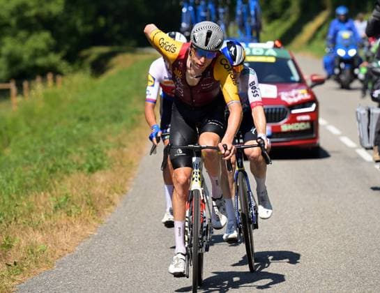 Luxembourgish Alex Kirsch of Cofidis pictured in action during stage 4 of the 2026 Tour de France cycling race, a stage of 181,9km from Carcassonne to Foix, on Tuesday 07 July 2026. The 113th edition of the Tour de France starts on Saturday 4 July in Barcelona, Spain, and will finish in Paris, France on the 26th of July. DAVIDxPINTENS  x180638657x