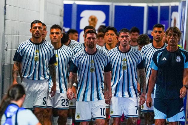 Argentina v Egypt - FIFA World Cup, WM, Weltmeisterschaft, Fussball 2026 - Round of 16 ATLANTA, USA - JULY 07: Lionel Messi of Argentina takes the pitch prior the 2026 FIFA World Cup Round of 16 match between Argentina and Egypt at Mercedes-Benz Stadium (Atlanta Stadium) in Atlanta, Georgia, United States on July 07, 2026. Evrim Aydin Anadolu Georgia United States. Editorial use only. Please get in touch for any other usage.  Copyright: x2026xAnadoluxEvrimxAydinx