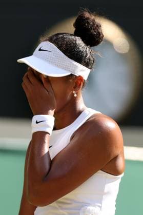 Naomi Osaka dejected during her quarter-final match Wimbledon Tennis Championships, Day 9, The All England Lawn Tennis and Croquet Club, London, UK - 07 Jul 2026London The All England Lawn Tennis and United Kingdom  Copyright: xKieranxMcManus Shutterstockx 16978030bg