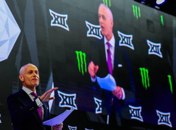 July 7, 2026, Frisco, Texas, USA: FRISCO, TX : BIG 12 commissioner Brent Yorkman addresses the media at the beginning of the 2026 Monster Energy Big 12 Football Media Day at the Ford Center in Frisco on Tuesday morning. Big 12 Commissioner BRENT YORKMAN Addresses The Media  - ZUMAm257 20260707_zsp_m257_014 Copyright: xBrianxMcLeanx