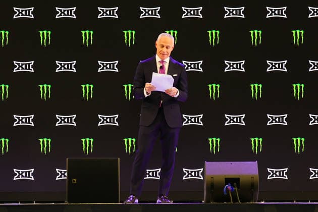 July 7, 2026, Frisco, Texas, USA: FRISCO, TX : BIG 12 commissioner Brent Yorkman addresses the media at the beginning of the 2026 Monster Energy Big 12 Football Media Day at the Ford Center in Frisco on Tuesday morning. Frisco USA - ZUMAm257 20260707_zsp_m257_018 Copyright: xBrianxMcLeanx