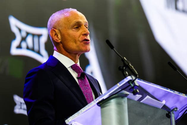July 7, 2026, Frisco, Texas, USA: FRISCO, TX : BIG 12 commissioner Brent Yorkman addresses the media at the beginning of the 2026 Monster Energy Big 12 Football Media Day at the Ford Center in Frisco on Tuesday morning. Frisco USA - ZUMAm257 20260707_zsp_m257_023 Copyright: xBrianxMcLeanx