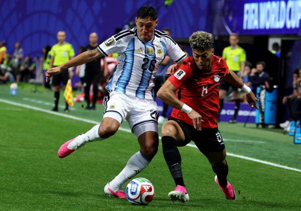 FIFA World Cup, WM, Weltmeisterschaft, Fussball 2026 - Round of 16 - Argentina vs Egypt Nahuel Molina of Argentina (L) and Emam Ashour of Egypt in action during the FIFA World Cup 2026 Round of 16 match Argentina against Egypt, in Atlanta, USA, 07 July 2026. ATLANTA United States  Copyright: xCRISTOBALxHERRERA-ULASHKEVICHx