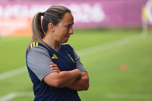 260707 Head coach Briana Campos of Sweden ahead of the women s Euro Under-19 semifinal between Spain and Sweden on July 7, 2026 in Zenica. Photo: Aleksandar Djorovic BILDBYRAN COP 184 XX0043 fotboll football soccer fotball u19 em semifinal semifinals spanien sverige womens euro under-19 sweden dam bbeng *** July 7, 2026: Head coach Briana Campos of Sweden ahead of the Women’s Under-19 European Championship semifinal between Spain and Sweden on July 7, 2026 in Zenica. Photo by Aleksandar Djorovic. BILDBYRAN COP 184 XX0043 soccer football fotball U19 European Championship semifinal semifinals Spain Sweden Women s Euro Under-19 Sweden women s team  Copyright: ALEKSANDARxDJOROVIC BB260707ZI025