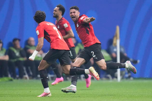 July 7, 2026, Atlanta, Georgia, United States: Yasser Ibrahim of Egypy celebrates after scoring his team s first goal during the FIFA World Cup, WM, Weltmeisterschaft, Fussball 2026 Round of 16 match between Argentina and Egypt at Atlanta Stadium on July 07, 2026 in Atlanta, Georgia. Argentina V Egypt: Round Of 16 - FIFA World Cup 2026  - ZUMAa181 20260707_zaa_a181_016 Copyright: xJosexBretonx