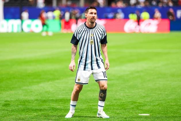 RECORD DATE NOT STATED FIFA World Cup, WM, Weltmeisterschaft, Fussball 2026 - Round of 16 - Argentina v Egypt Lionel Messi player of Argentina during the warm-up before the Round of 16 match between Argentina and Egypt at the FIFA World Cup, at Atlanta Stadium, in Georgia, United States, on Tuesday, July 07, 2026.(Foto: William Volcov Brazil Photo Press IMAGO) Sports Atlanta GA United States Copyright: xWILLIAMxVOLCOVx