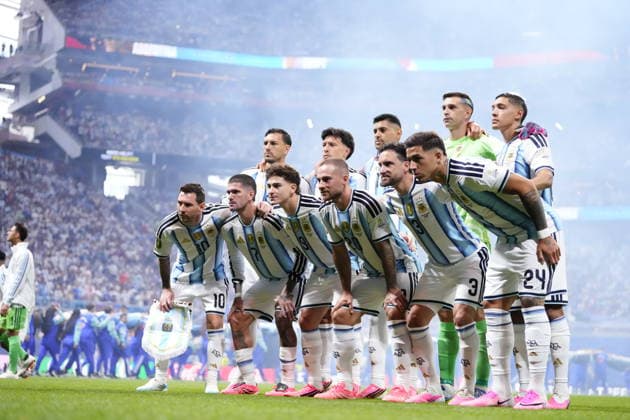 Argentina v Egypt - FIFA World Cup, WM, Weltmeisterschaft, Fussball 2026 - Round of 16 ATLANTA, USA - JULY 07: Players of Argentina pose for the photo prior the 2026 FIFA World Cup Round of 16 match between Argentina and Egypt at Mercedes-Benz Stadium (Atlanta Stadium) in Atlanta, Georgia, United States on July 07, 2026. Jose Hernandez Anadolu Georgia United States. Editorial use only. Please get in touch for any other usage.  Copyright: x2026xAnadoluxJosexHernandezx