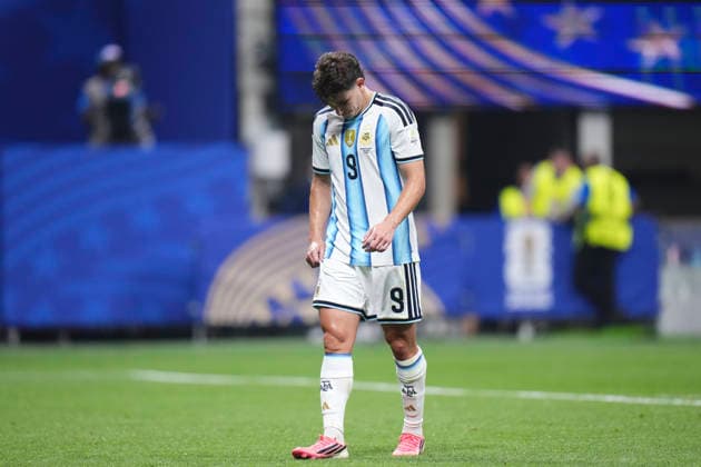 July 7, 2026, Atlanta, Georgia, United States: Julian Alvarez of Argentina reacts during the FIFA World Cup, WM, Weltmeisterschaft, Fussball 2026 Round of 16 match between Argentina and Egypt at Atlanta Stadium on July 07, 2026 in Atlanta, Georgia. Atlanta United States - ZUMAa181 20260707_zaa_a181_032 Copyright: xJosexBretonx