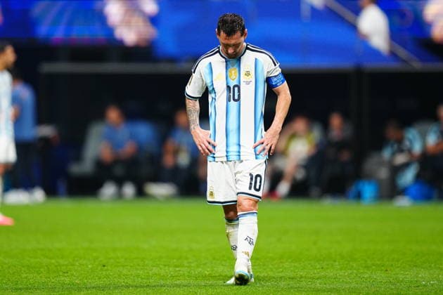 Argentina v Egypt - FIFA World Cup, WM, Weltmeisterschaft, Fussball 2026 - Round of 16 ATLANTA, USA - JULY 07: Lionel Messi of Argentina reacts during the 2026 FIFA World Cup Round of 16 match between Argentina and Egypt at Mercedes-Benz Stadium (Atlanta Stadium) in Atlanta, Georgia, United States on July 07, 2026. Evrim Aydin Anadolu Georgia United States. Editorial use only. Please get in touch for any other usage.  Copyright: x2026xAnadoluxEvrimxAydinx