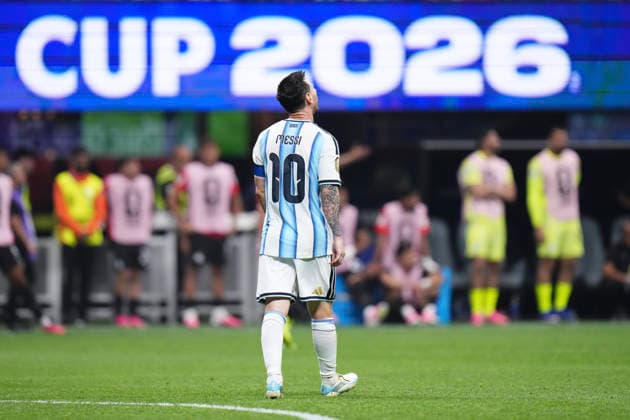 Argentina v Egypt: Round of 16 - FIFA World Cup, WM, Weltmeisterschaft, Fussball 2026 Lionel Messi of Argentina reacts during the FIFA World Cup 2026 Round of 16 match between Argentina and Egypt at Atlanta Stadium on July 07, 2026 in Atlanta, Georgia. Atlanta GA United States  Copyright: xJosexBretonx originalFilename:bretonhernandez-argentin260707_npMnA.jpg