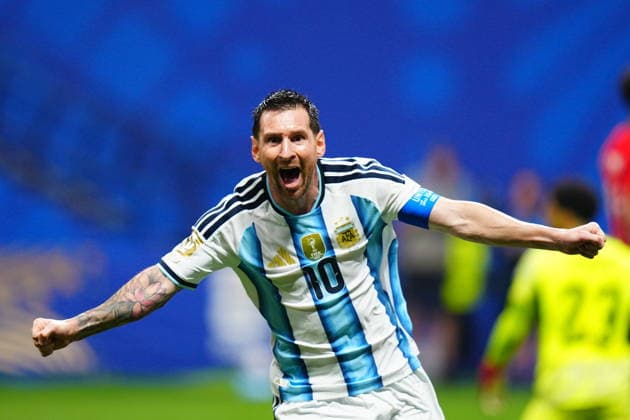 Argentina v Egypt - FIFA World Cup, WM, Weltmeisterschaft, Fussball 2026 - Round of 16 ATLANTA, USA - JULY 07: Lionel Messi of Argentina celebrates after scoring a goal during the 2026 FIFA World Cup Round of 16 match between Argentina and Egypt at Mercedes-Benz Stadium (Atlanta Stadium) in Atlanta, Georgia, United States on July 07, 2026. Evrim Aydin Anadolu Georgia United States. Editorial use only. Please get in touch for any other usage.  Copyright: x2026xAnadoluxEvrimxAydinx