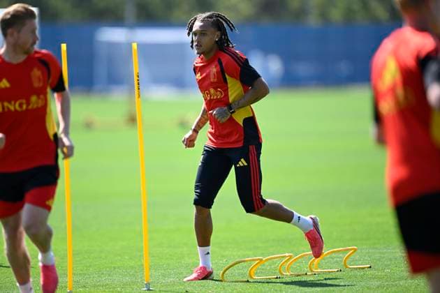 Belgian national football team - FIFA World Cup, WM, Weltmeisterschaft, Fussball 2026 - media activities 07 07 2026 RENTON, UNITED STATES OF AMERICA - JULY 07 : Moreira Da Silva Diego defender of Belgium pictured during a training session of the Belgian national football team during the FIFA World Cup 2026 on July 7, 2026 in Renton, United States of America, 07 07 2026 Renton United States of America  Copyright: xNicoxVereeckenx