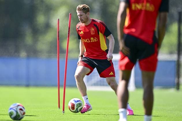 Belgium s Kevin De Bruyne pictured during a training session of Belgian national soccer team Red Devils, on Tuesday 07 July 2026 in their base camp, home of the Seattle Sounders, Renton, Seattle, USA. The Rode Duivels - Diables Rouges qualified for the knockout stage of the 2026 FIFA World Cup, WM, Weltmeisterschaft, Fussball where they ll meet Spain in the round of 8 on July 10th. DIRKxWAEM  x180666262x