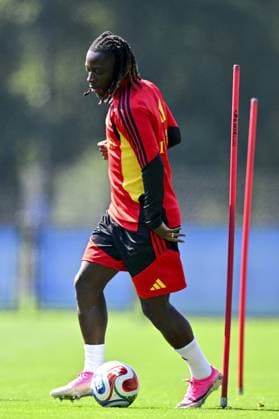 Belgium s Jeremy Doku pictured during a training session of Belgian national soccer team Red Devils, on Tuesday 07 July 2026 in their base camp, home of the Seattle Sounders, Renton, Seattle, USA. The Rode Duivels - Diables Rouges qualified for the knockout stage of the 2026 FIFA World Cup, WM, Weltmeisterschaft, Fussball where they ll meet Spain in the round of 8 on July 10th. DIRKxWAEM  x180666272x
