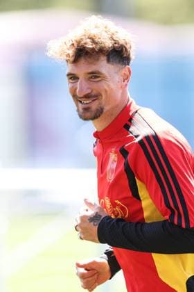 Belgium s Thomas Meunier pictured during a training session of Belgian national soccer team Red Devils, on Tuesday 07 July 2026 in their base camp, home of the Seattle Sounders, Renton, Seattle, USA. The Rode Duivels - Diables Rouges qualified for the knockout stage of the 2026 FIFA World Cup, WM, Weltmeisterschaft, Fussball where they ll meet Spain in the round of 8 on July 10th. BRUNOxFAHY  x180666369x